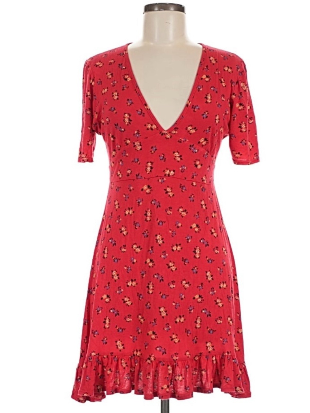 Nasty Gal Red Floral Dress